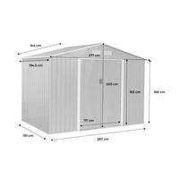 Casetta da giardino in metallo con kit di ancoraggio, 5.9m², verde e