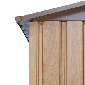 Casetta da giardino in metallo con kit di ancoraggio, 5.9m², quercia