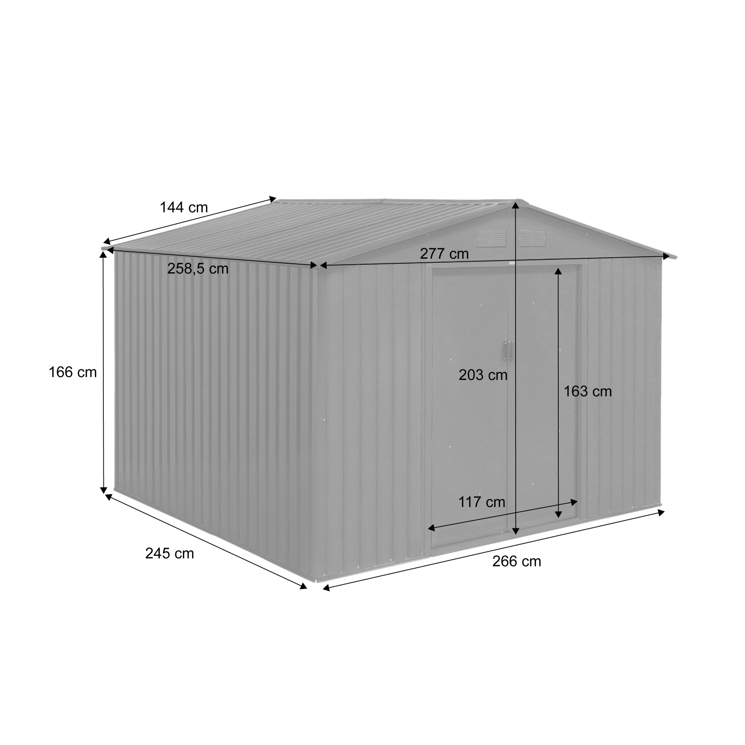 Capannone da giardino in metallo, 7.06m², antracite