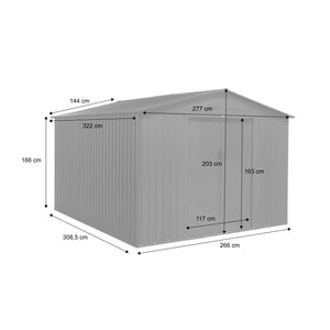 Capannone da giardino in metallo, 8.95m², antracite