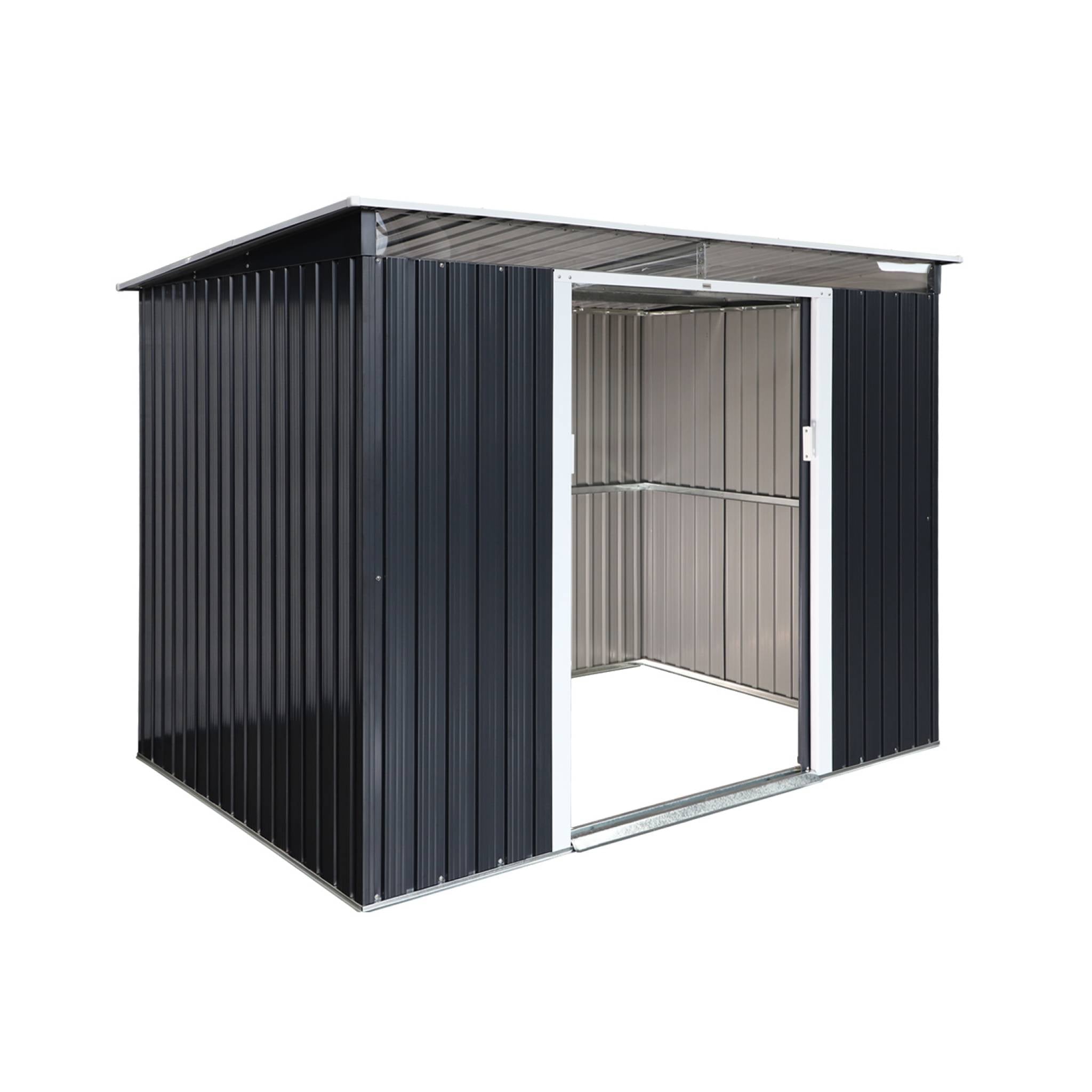 Casetta da giardino in metallo 4,85m2 con lucernario, antracite