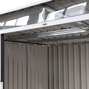 Casetta da giardino in metallo 4,85m2 con lucernario, antracite