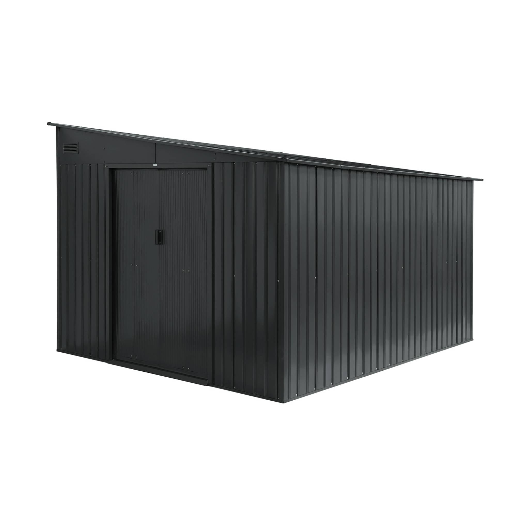Riparo da giardino in acciaio 8,96m² con kit di ancoraggio, antracite