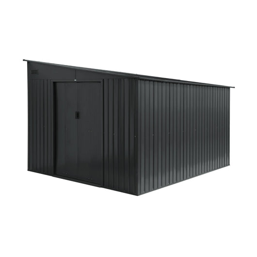 Riparo da giardino in acciaio 8,96m² con kit di ancoraggio, antracite