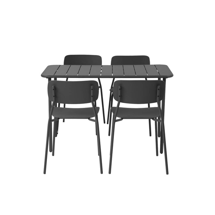 Tavolo da giardino in metallo , 4sedute, antracite