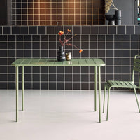 Tavolo da giardino in metallo a 4 posti, verde