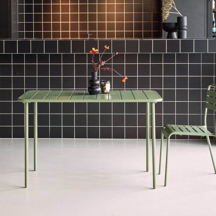 Tavolo da giardino in metallo a 4 posti, verde