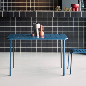 Tavolo da giardino in metallo a 4 posti, blu navy