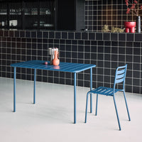 Tavolo da giardino in metallo a 4 posti, blu navy
