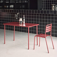 Tavolo da giardino in metallo a 4 posti, terra di siena