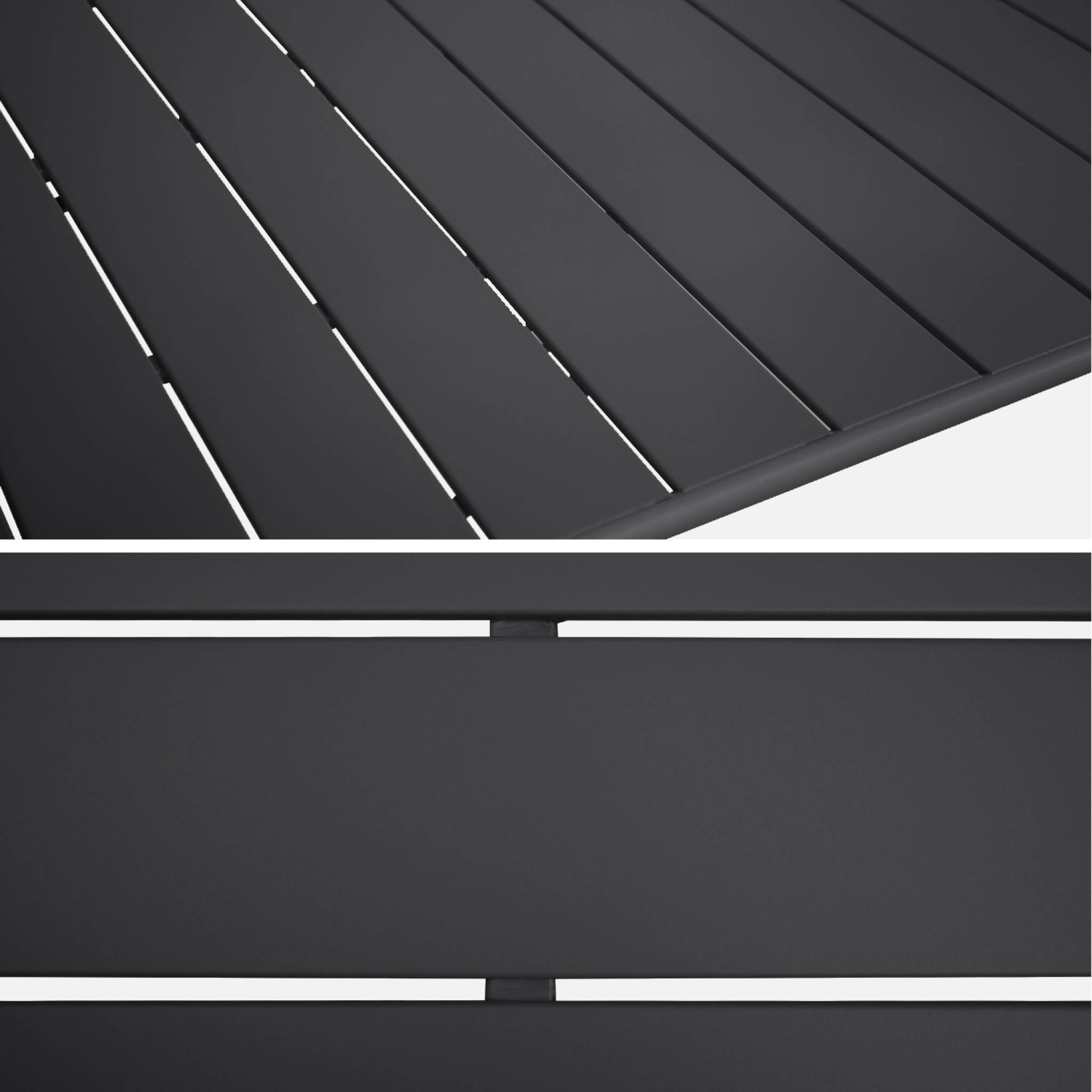 Tavolo da giardino pieghevole a 6 posti in metallo 140cm, antracite