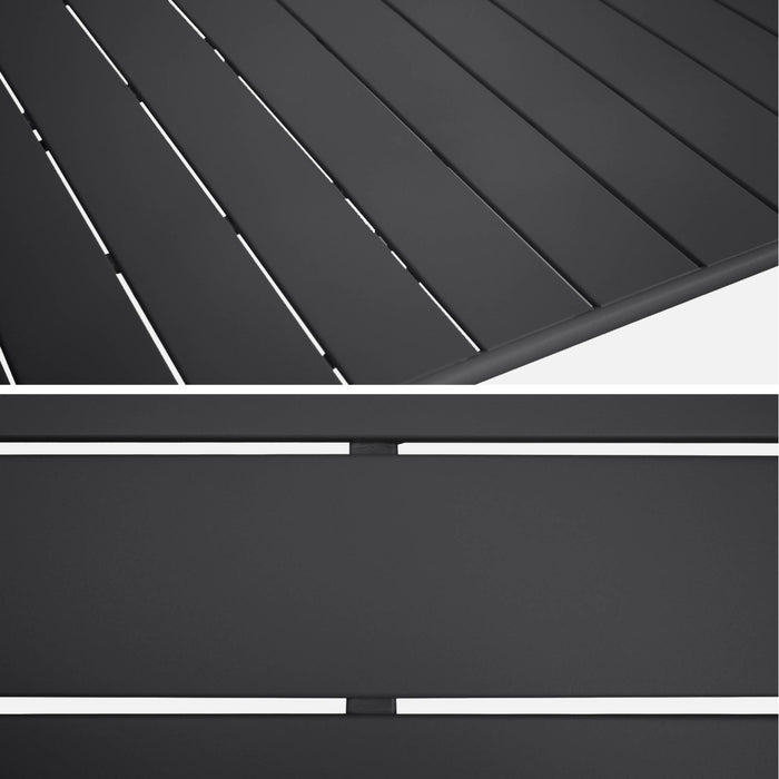 Tavolo da giardino pieghevole a 6 posti in metallo 140cm, antracite