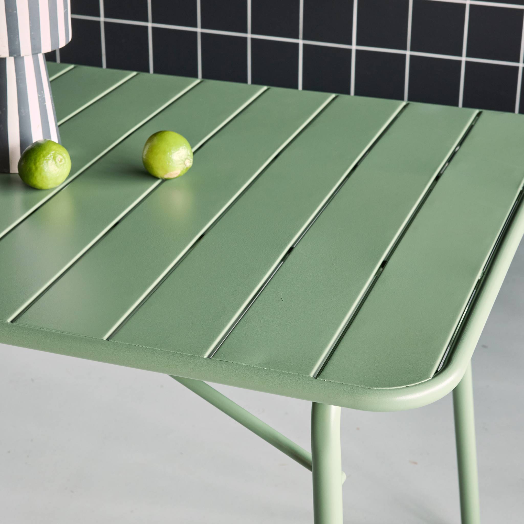 Tavolo da giardino pieghevole in metallo,  6 posti, verde