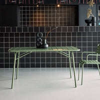 Tavolo da giardino pieghevole in metallo,  6 posti, verde