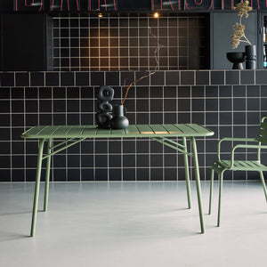 Tavolo da giardino pieghevole in metallo,  6 posti, verde