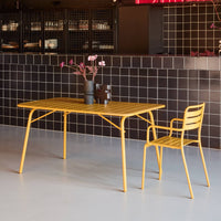 Tavolo da giardino pieghevole in metallo,  6 posti, ocra