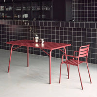 Tavolo da giardino pieghevole in metallo,  6 posti, terra di siena