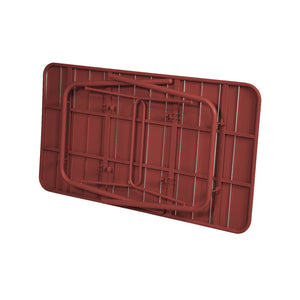 Tavolo da giardino pieghevole in metallo,  6 posti, terra di siena