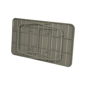 Tavolo da giardino pieghevole in metallo,  6 posti, verde kaki