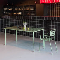 Tavolo da giardino in metallo, 6-8 posti a sedere, verde