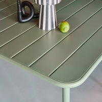 Tavolo da giardino in metallo, 6-8 posti a sedere, verde