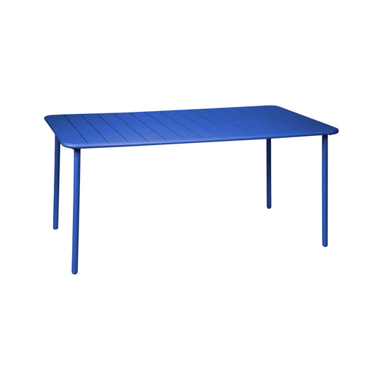 Tavolo da giardino in metallo, 6-8 posti a sedere, blu intenso