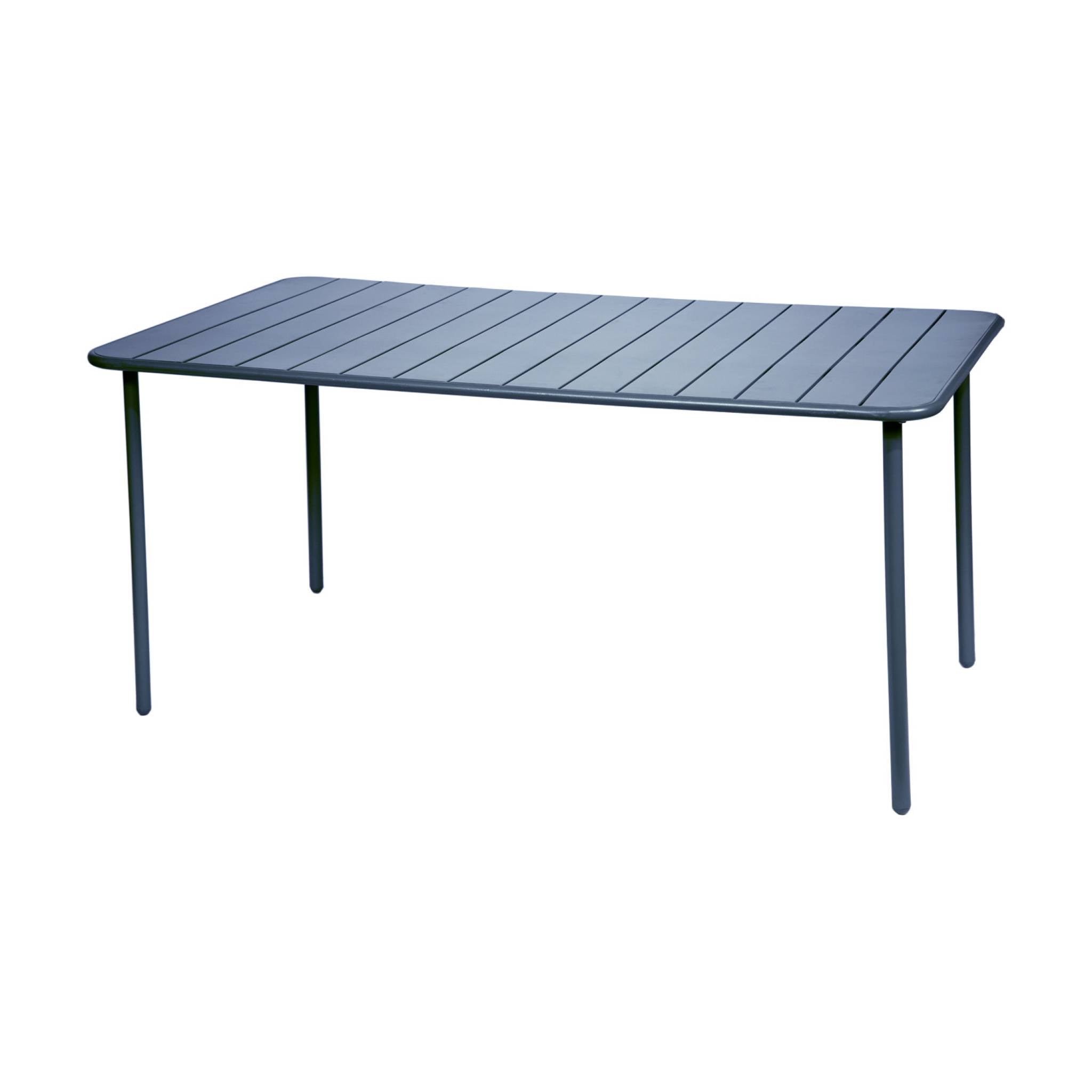 Tavolo da giardino in metallo, 6-8 posti a sedere, blu navy