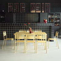 Set tavolo da giardino bistrot in metallo con 8 sedie, giallo