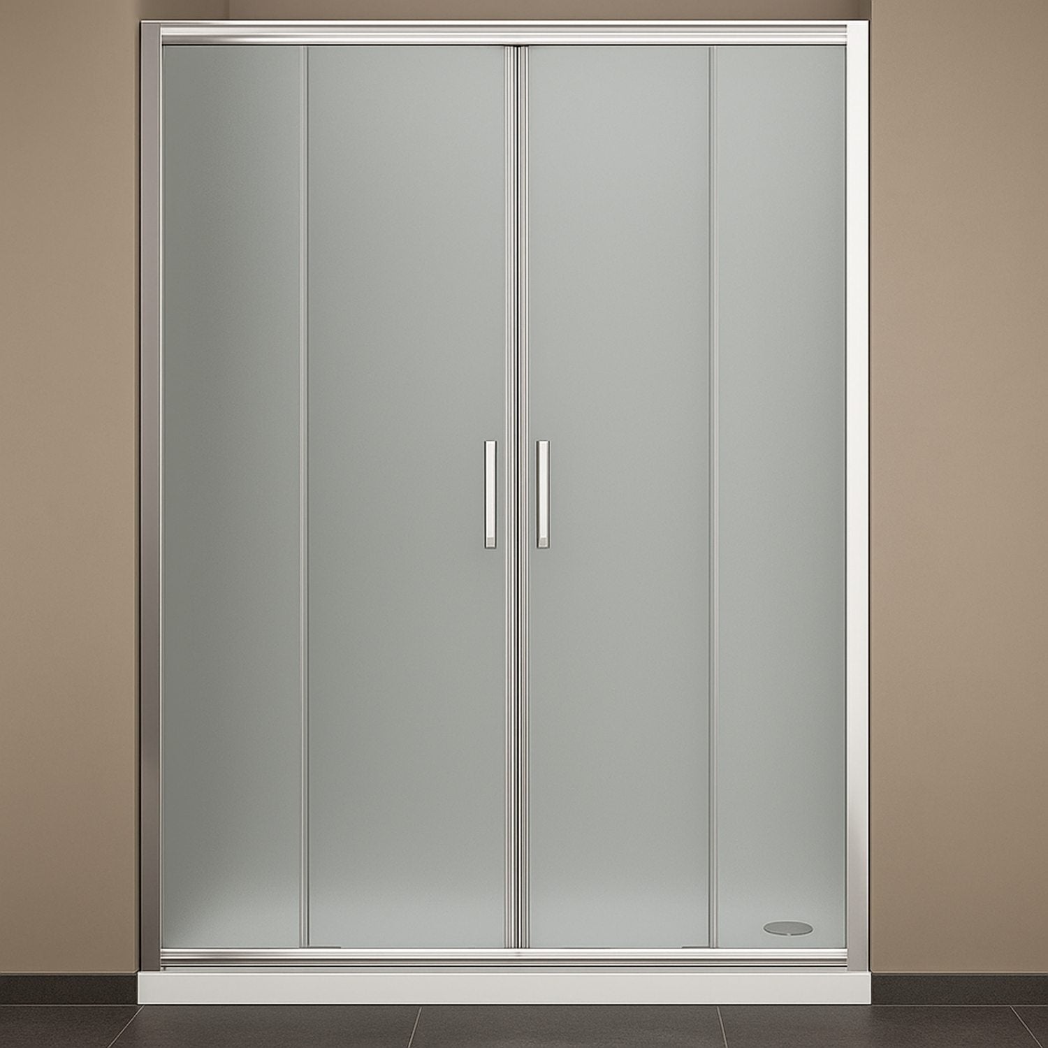 Porta doccia scorrevole slide4 per nicchia quattro ante cristallo stampato *** misure 154-160 x h190 cm stampato, con...