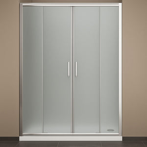 Porta doccia scorrevole slide4 per nicchia quattro ante cristallo stampato *** misure 154-160 x h190 cm stampato, con...