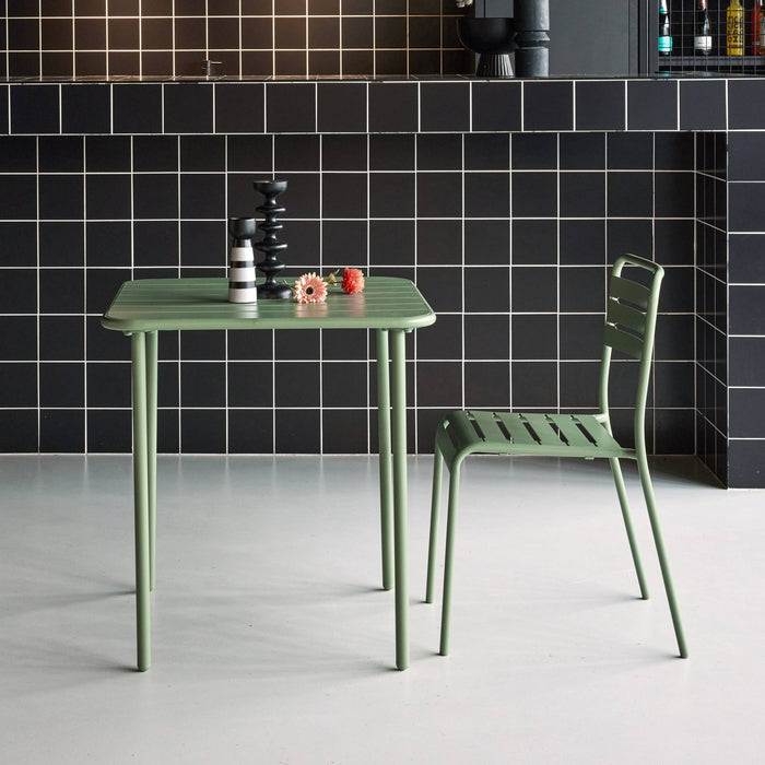 Tavolo da giardino in metallo, 2 posti, verde