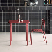 Tavolo da giardino in metallo, 2 posti, terra di siena