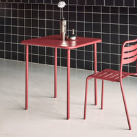 Tavolo da giardino in metallo, 2 posti, terra di siena