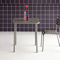 Tavolo da giardino in metallo, 2 posti, verde kaki