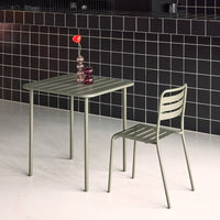 Tavolo da giardino in metallo, 2 posti, verde kaki