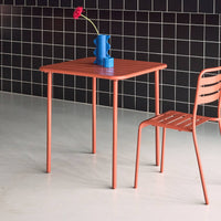 Tavolo da giardino in metallo, 2 posti, terracotta