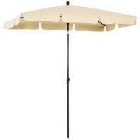 Ombrellone da Giardino Rettangolare e Regolabile con Palo in Alluminio, 2x1.3x2.5 m, Beige