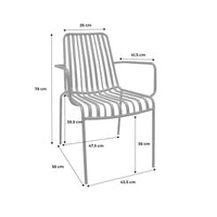 Set di 2 poltrone da giardino impilabile in acciaio, verde kaki