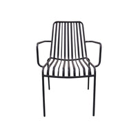 Set di 2 poltrone da giardino impilabile in acciaio, antracite