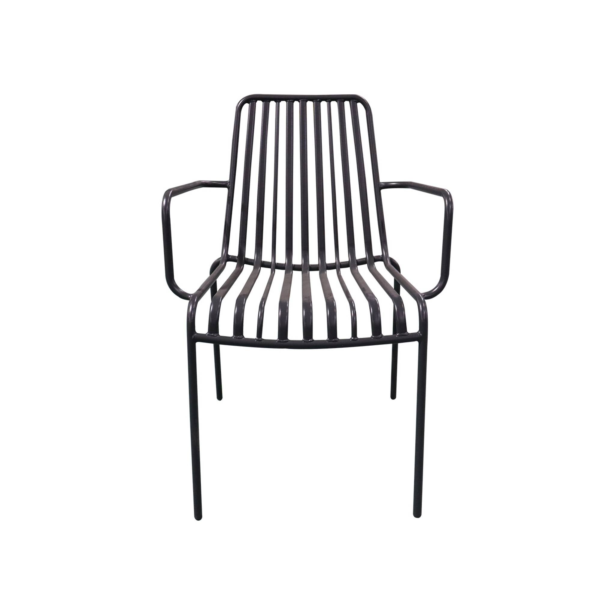 Set di 2 poltrone da giardino impilabile in acciaio, antracite