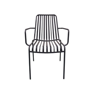 Set di 2 poltrone da giardino impilabile in acciaio, antracite