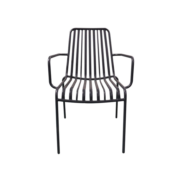 Set di 2 poltrone da giardino impilabile in acciaio, antracite