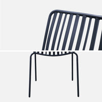 Set di 2 poltrone da giardino impilabile in acciaio, antracite