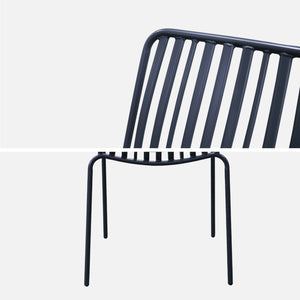 Set di 2 poltrone da giardino impilabile in acciaio, antracite