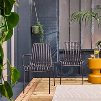 Set di 2 poltrone da giardino impilabile in acciaio, antracite