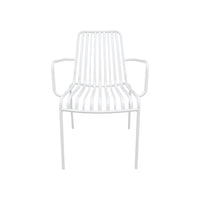 Set di 2 poltrone da giardino impilabile in acciaio, bianco