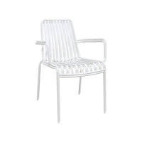 Set di 2 poltrone da giardino impilabile in acciaio, bianco