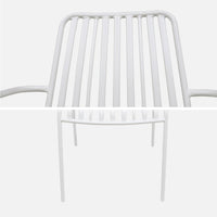 Set di 2 poltrone da giardino impilabile in acciaio, bianco