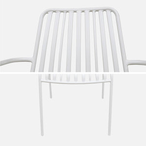 Set di 2 poltrone da giardino impilabile in acciaio, bianco