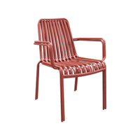 Set di 2 poltrone da giardino impilabile in acciaio, terracotta